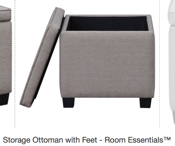 Storage Ottoman from Target with Feet